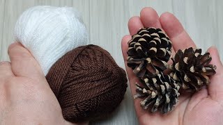 😉WOW IT WAS SO CUTE👍WHAT DO YOU THINK I DID WITH THE PINE CONE AND YARN? by MERYEM'le Her telden 5,429 views 1 month ago 8 minutes, 7 seconds