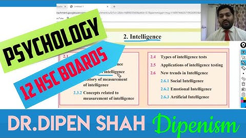 HSC Psychology Class 12 Ch 2 INTELLIGENCE - #psychology  #hsc #Dipenism #maharashtraboard 