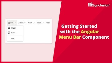 Getting Started with the Angular Menu Bar Component