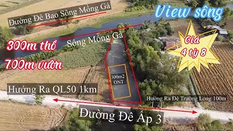❤️ 300m thổ +700m lúa ấp 3 xã Long An 13.8x50m View Sông Mồng Gà giá 4 tỷ8