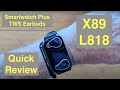 Bakeey X89(L818) Health/Fitness Blood Pressure Smartwatch & integrated TWS Earbuds: Quick Overview