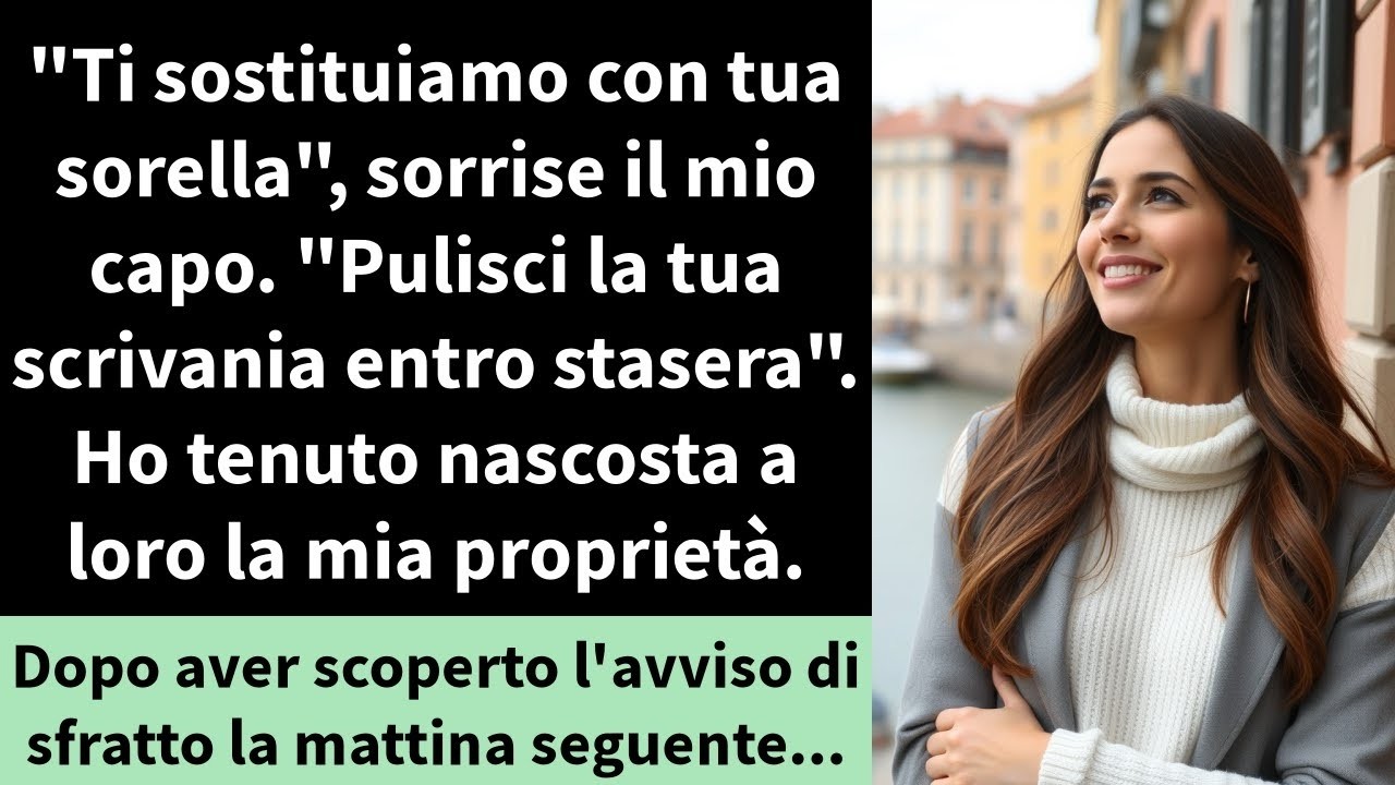 Stavo impacchettando la mia scrivania dopo essermi fatta strada per quattro anni, quando il mio capo entrò con una sorriso compiaciuto. «Danielle assumerà il tuo ruolo», mi disse, mentre pioveva...