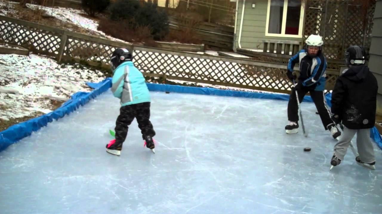Backyard Ice Rink In Nova Scotia Winter 2012 Youtube