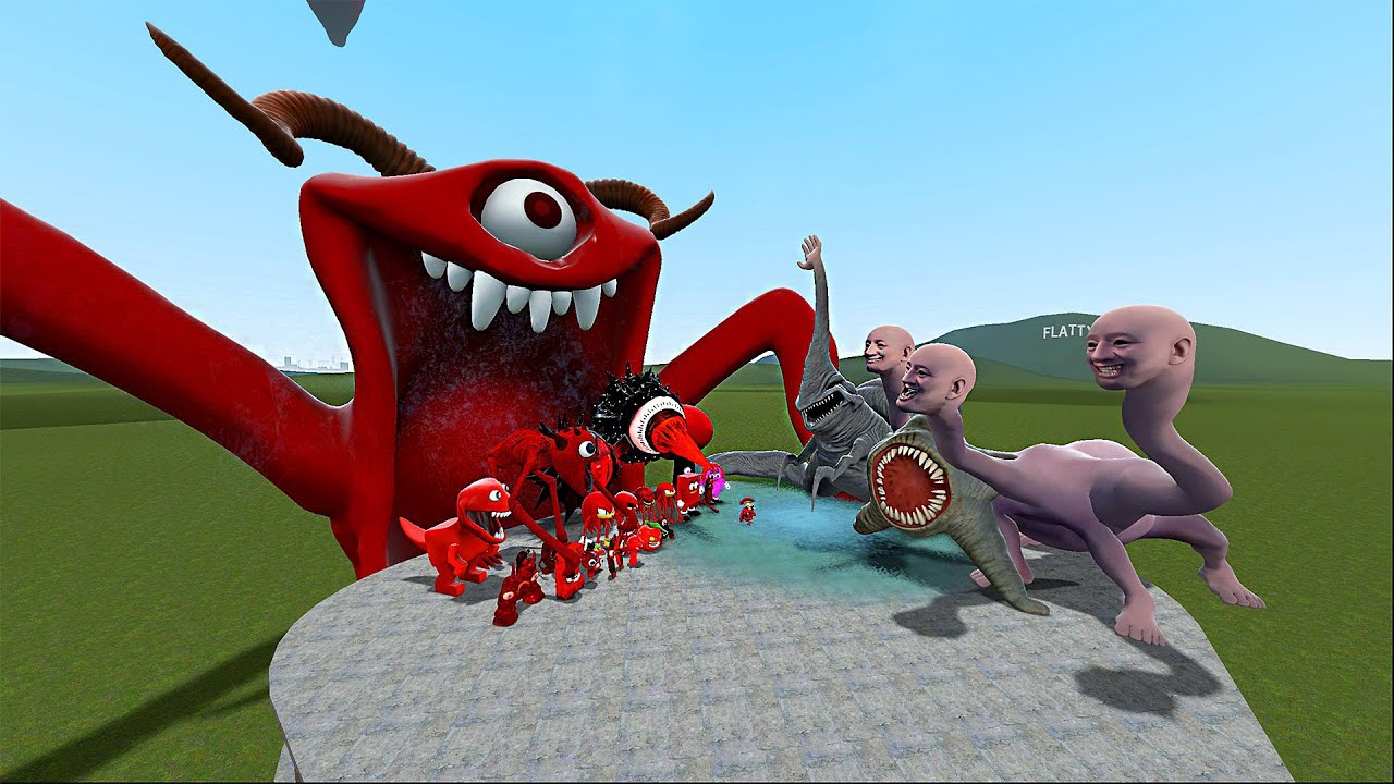 SEA CREATURE MONSTER  VS ALL TEAM RED MONSTER In Garry's Mod