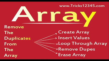 Remove The Duplicates From The Array || VBA Macros || Create Dynamic Array