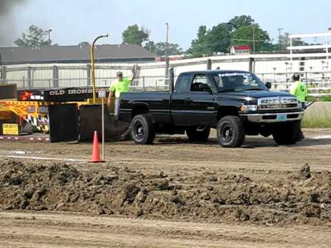 Garrett Shields, Pure Diesel Power, Black Ice Dodge Sled Pull hook in Franklin Indiana. This was taken in 2006.