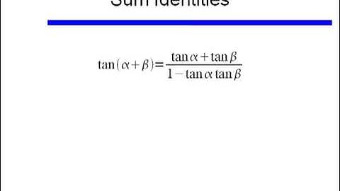 Sum and Difference Trig Identities