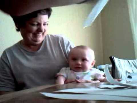 Baby laughing at ripping paper - YouTube