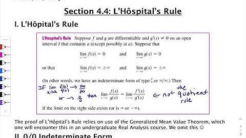 4.4: L’Hospital’s Rule: Indeterminate Difference