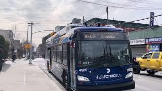 MTA: 2024 New Flyer XE40 CHARGE NG #4986 on the Bx13 to Washington Hts G.W. Bridge