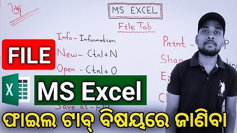 Microsoft Excel class [Odia] | File tab detail information | For all exams OSSC,OSSSC,RI,ARI,AMIN,FG