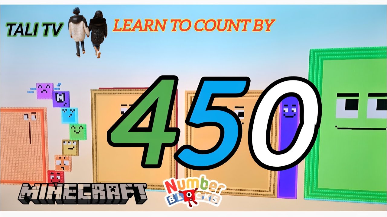 Learn to count by 450 with Noah, Minecraft Number blocks, kids learning songs 