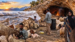 😱 Real Cave Life in Zagros | A Family's Struggle to Survive the Bitter Cold 🏔️🔥