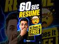 This FREE AI Builds a Perfect Resume in 60 Seconds🤯##ai #resume #chatgpt #usa  #shorts #viralshorts