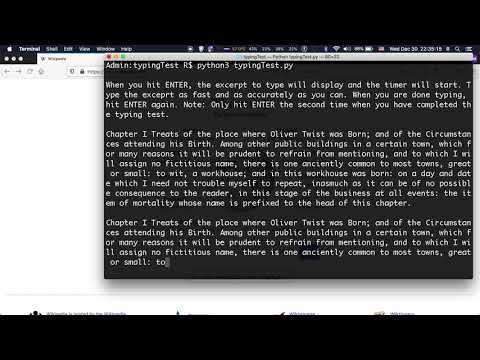 Timed Typing Test Version 2 (Python)