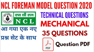 NCL Mechanical: NCL previous question paper | NCL Foreman previous year Question paper | NCL