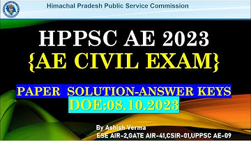 HPPSC AE Civil Exam 2023 Paper Solution|Paper Discussion|Answer Key|Helpful for STATE PSC AE/JE Exam