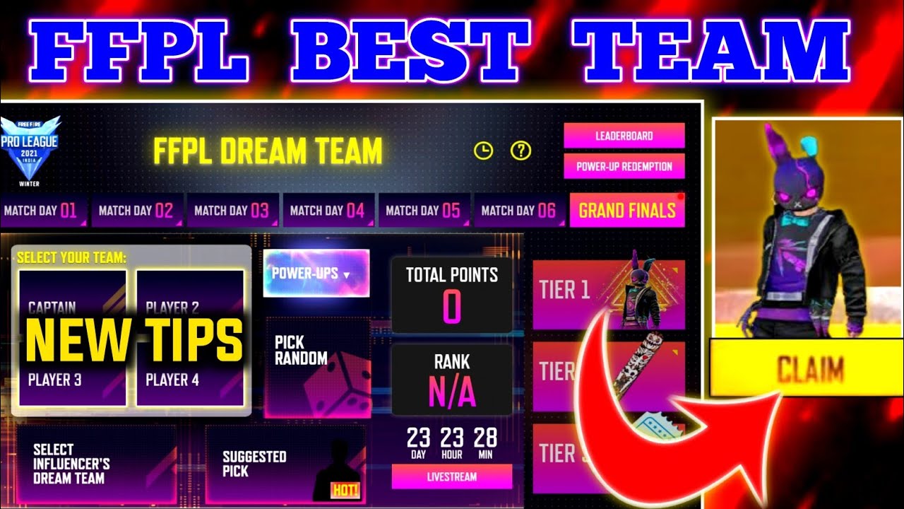 Which Team Is Best In Ff Pro League | Best Team For Ffpl Dream Team | Ffpl Redeem Code Today
