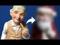 Old Man Figurine to Christmas Santa Claus - THRIFT STORE POLYMER CLAY SCULPTURE TRANSFORMATION E02