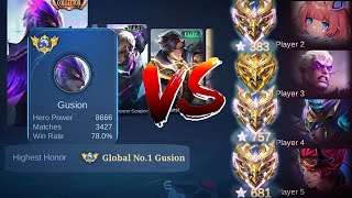Global Gusion VS High Rank users with hard counter