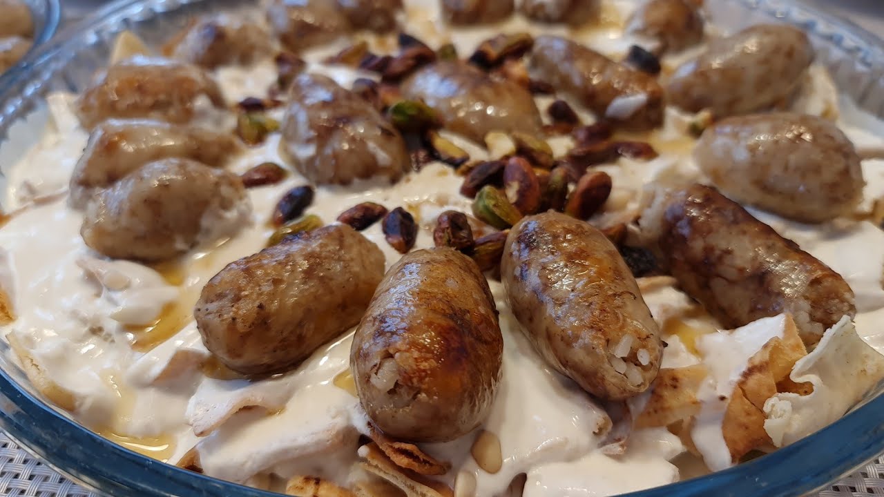 طريقة تحضير السندوانات او القباوات او المنبار  اليابسة على الطريقة الحلبية مع فتة القباوات