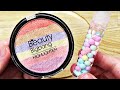 Satisfying Slime Coloring with Rainbow Makeup! Mixing Rainbow Highlighter into Clear Slime!