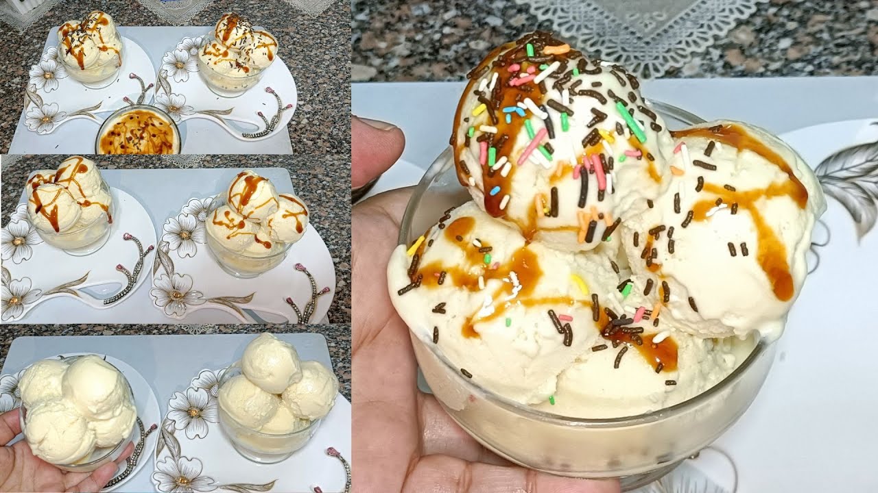 ألذ ايس كريم بالكريم كراميل تكليه في حياتك🍨بكمية وفيرة لزوم الصيف بدون حليب مكثف🍦شغل عالي 💪