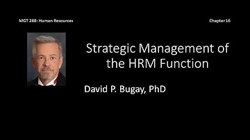 Strategic Management of HRM Function: Human Resources C16