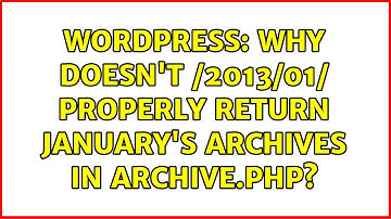 Wordpress: Why doesn