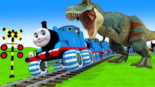 【踏切アニメ】あぶない電車 Vs Big & Small Thomas the Tank Engine vs Train🚦Fumikiri 3D Railroad Crossing Animation