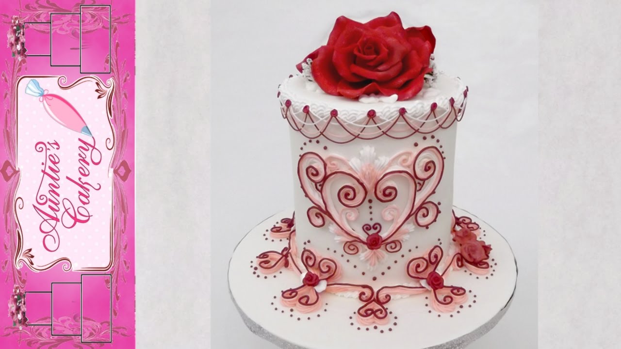 Элегантный торт ко Дню святого Валентина в стиле Ламбет