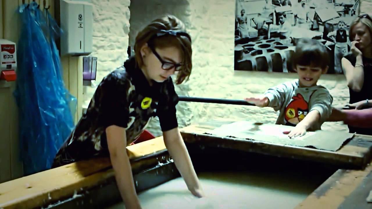 Charlie and christian make paper at Wookey Hole YouTube