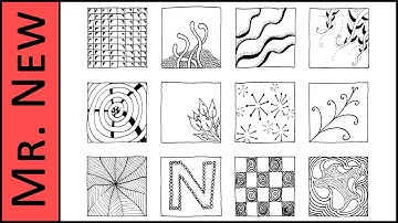 12 Zentangle Patterns - Easy Step by Step Zentangle Tutorial for Beginners (Re-Upload)