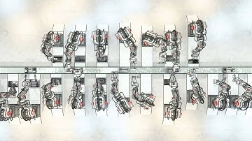 Robotic Arm Assembling 3d Printer On Conveyor Belt