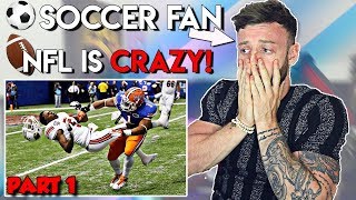 SOCCER PLAYER Reacts to BIGGEST NFL Tackles | FIRST TIME REACTION