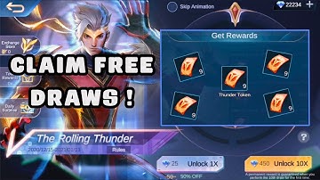 FREE DRAWS CHOU THUNDERFIST EVENT (THUNDER TOKEN), NOSTALGIA EVENT, FREE SPECIAL SKIN - MLBB