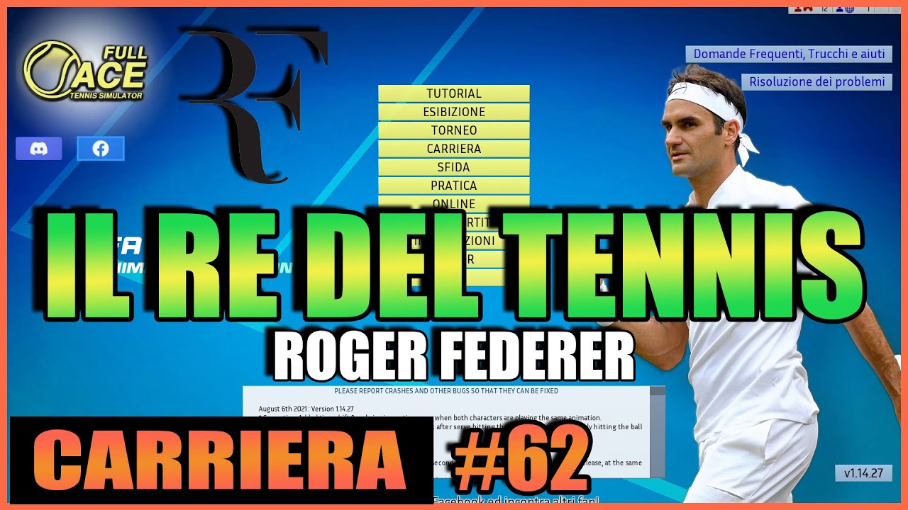 IL RE DEL TENNIS ROGER Full ace tennis simulator Gameplay ITA