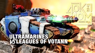 Ultramarine Tanks vs Leagues of Votann. Warhammer 40k in 40m Battle.