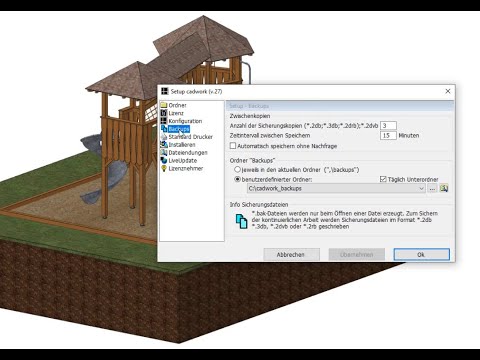cadwork Speichern Backups