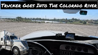 POV Truck Driver Goes Into The Colorado River