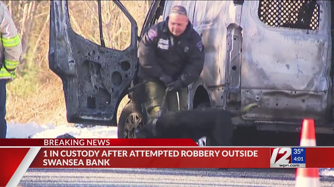 1 in custody after attempted robbery outside Swansea bank - YouTube