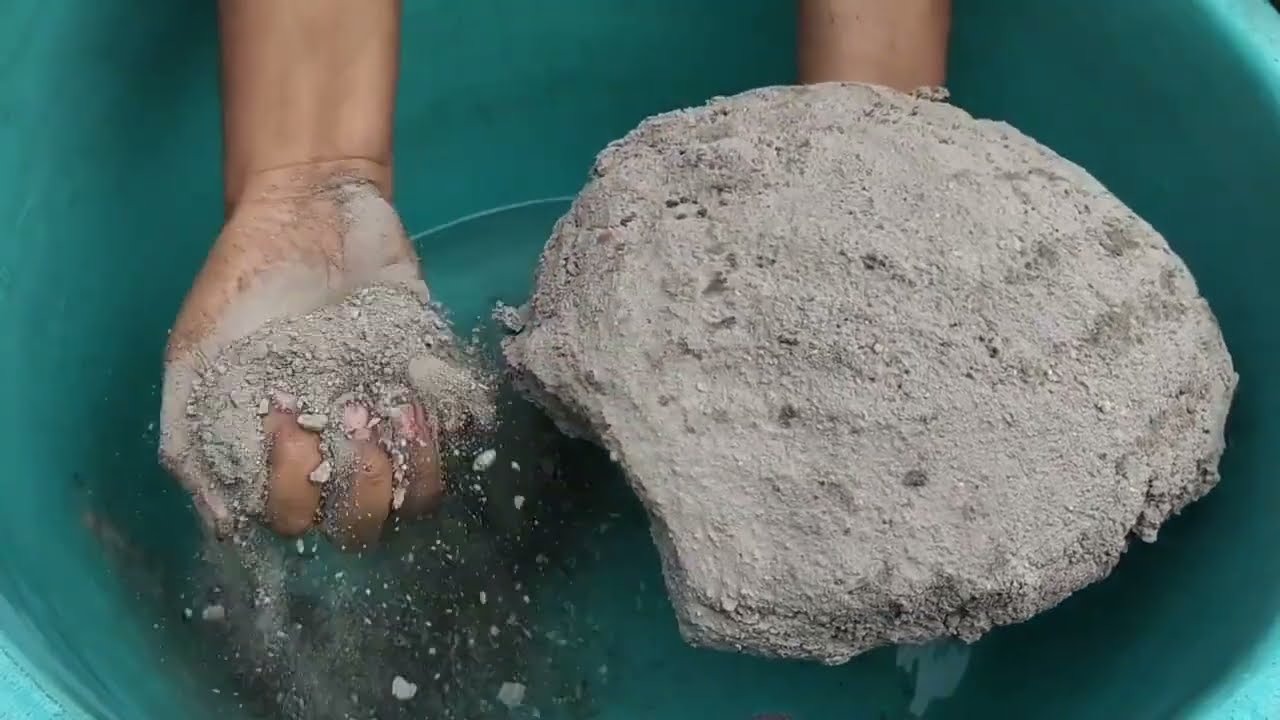 Asmr - Gritty Sand cement Slabs crumbling in water 💦#satisfying 