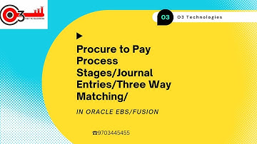 Procure to Pay Process Stages/Journal Entries/Three Way Matching/in Oracle EBS/Fusion#o3technologies