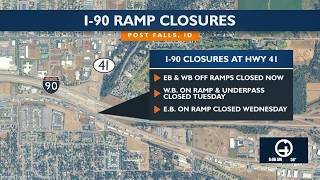 Information Interstate 90 Ramp Closures begin today in Post Falls Update