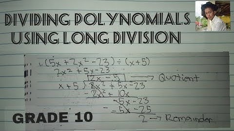 How to DIVIDE POLYNOMIALS USING LONG DIVISION| MATH 10| TAGALOG EXPLANATION