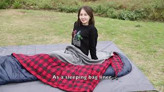 REDCAMP Soft Fleece Sleeping Bag Liner For Adult, Sleeping Bag Blanket With Hood For Camping Travel