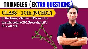 In the figure, angle BED = angle BDE and E is the mid point of BC. Prove that AF/CF = AD/BE.