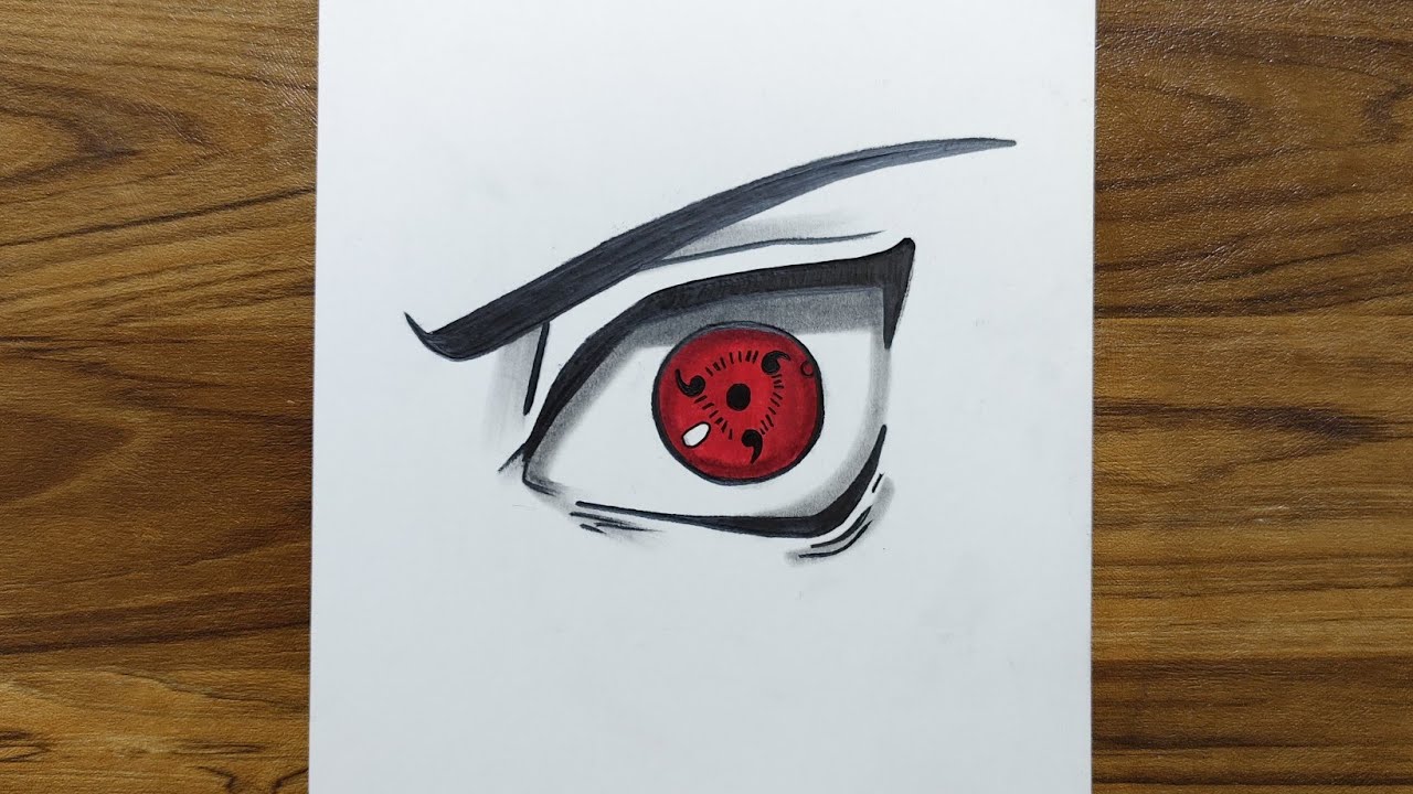 Как нарисовать глаз Саске с саринганом для начинающих | Как нарисовать Саске Учиху шаг за шагом
