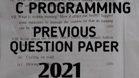 C PROGRAMMING PREVIOUS QUESTION PAPER || FOR BCA AND BSC CS || PUNJABI UNIVERSITY PATIALA