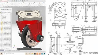 Heavy Duty Caster Parts & Assembly in Solidworks